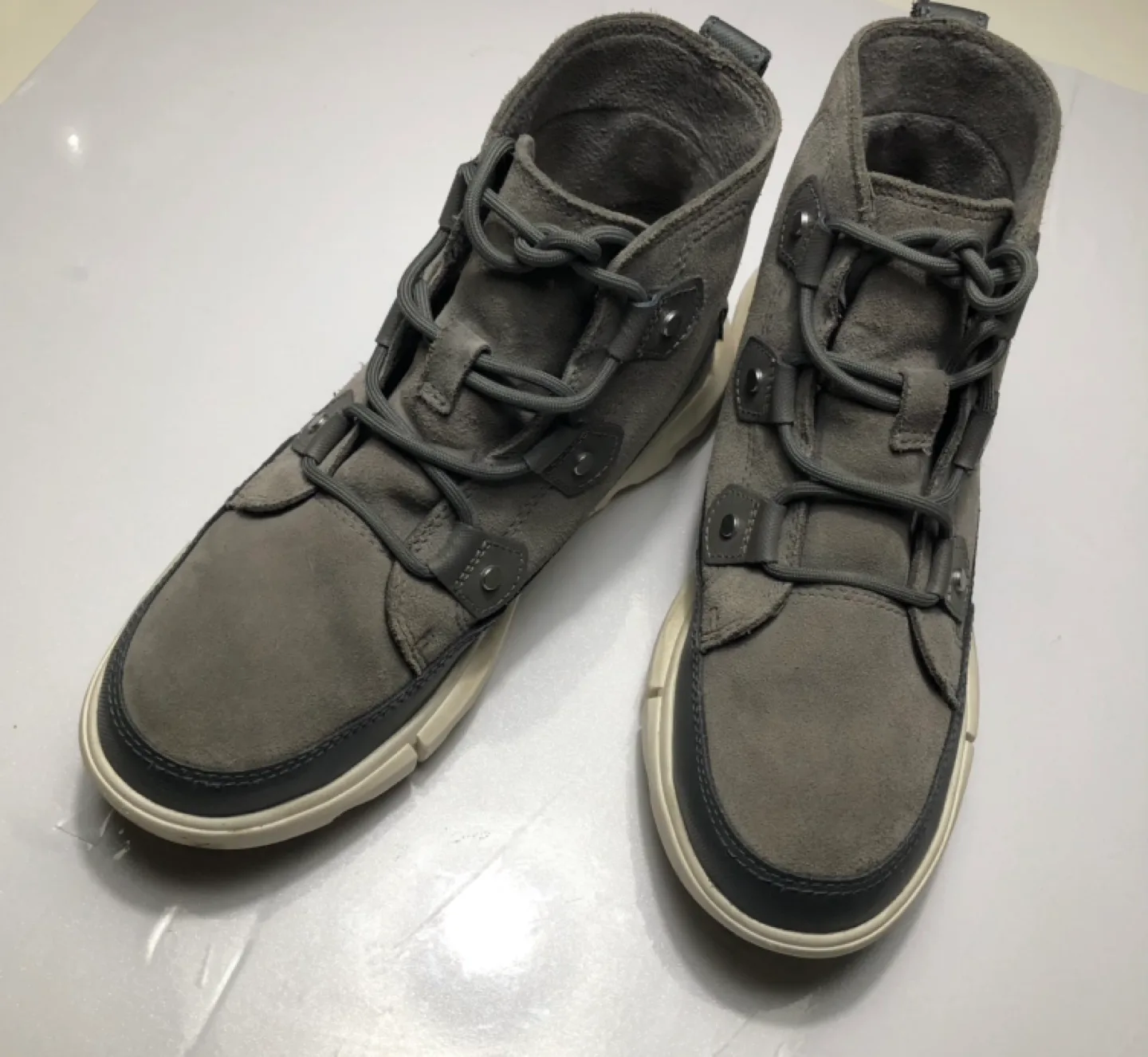 Women's SOREL Explorer Joan Grey Suede Boots Size 7 image indicator(4)