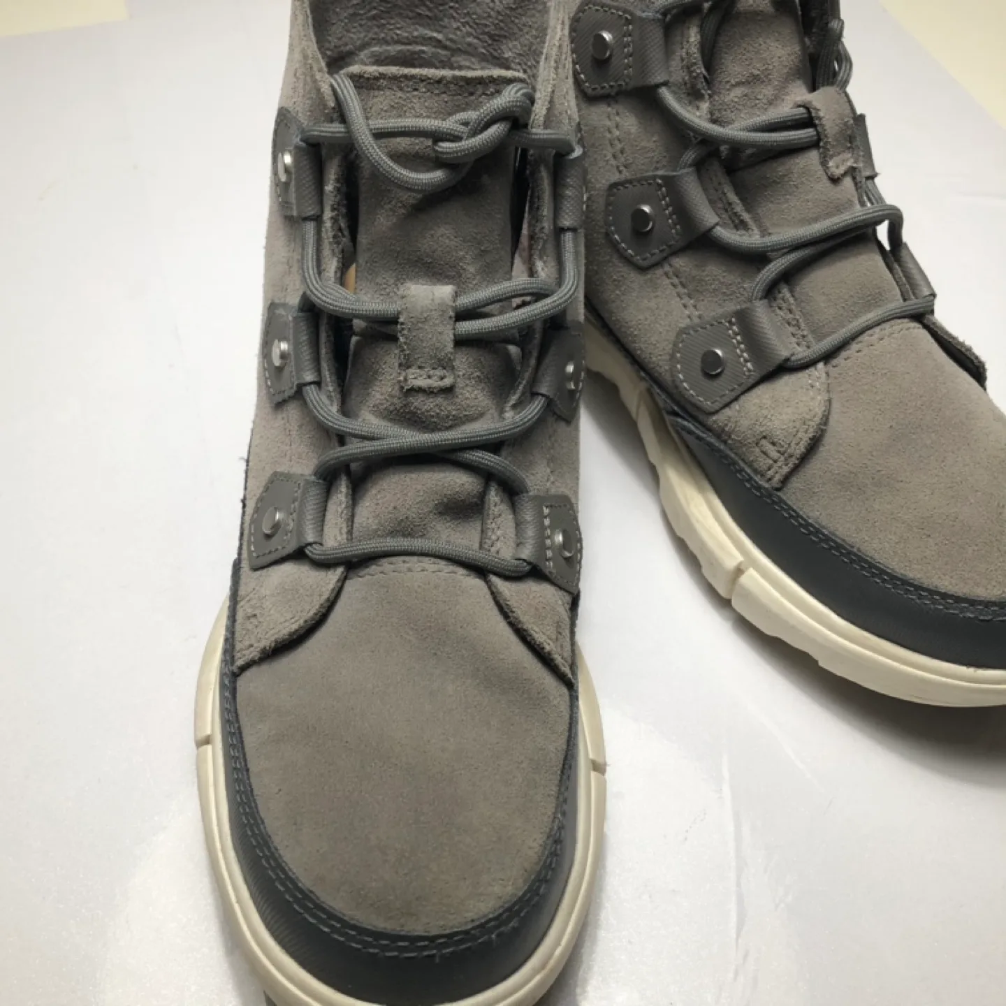 Women's SOREL Explorer Joan Grey Suede Boots Size 7 image indicator(5)