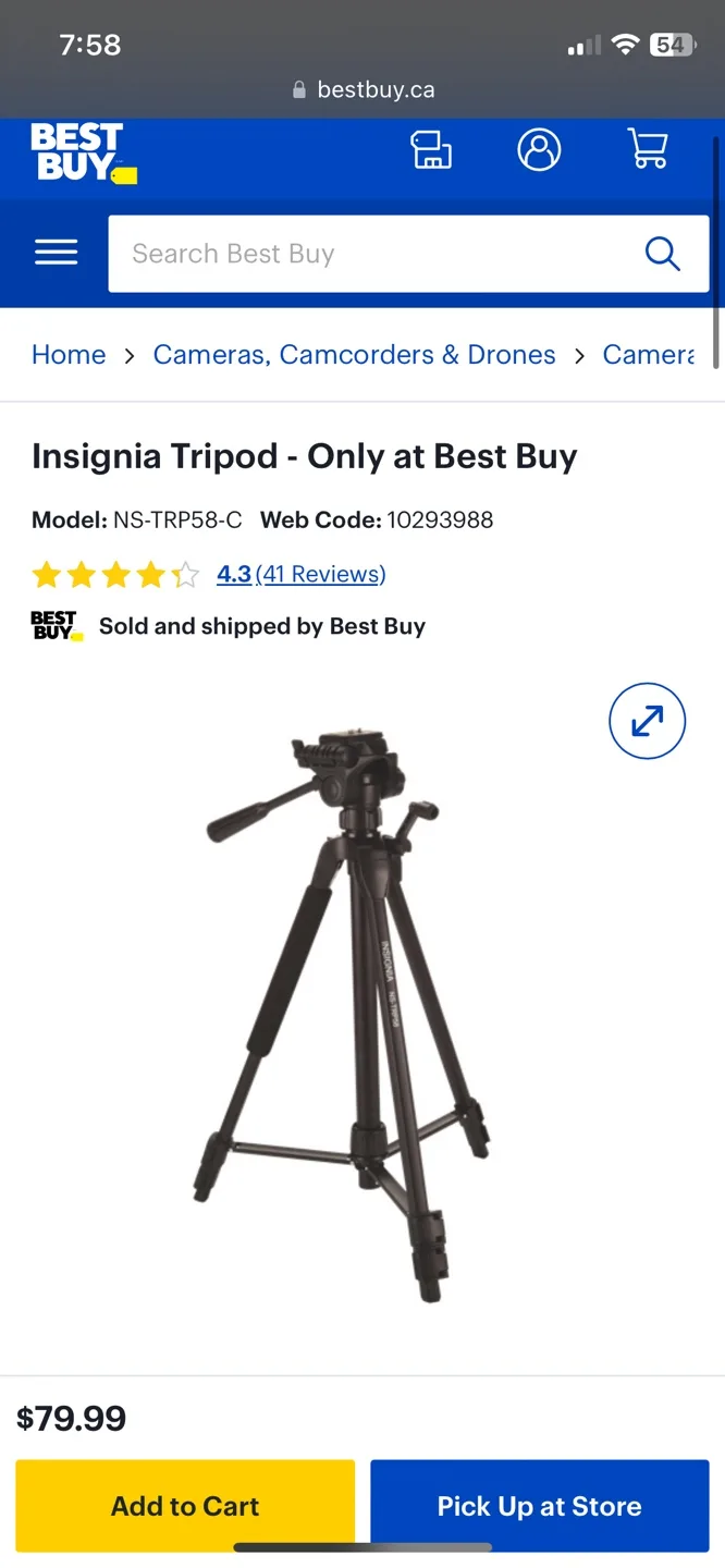 Insignia 58" Lightweight Tripod - New in Box image indicator(4)
