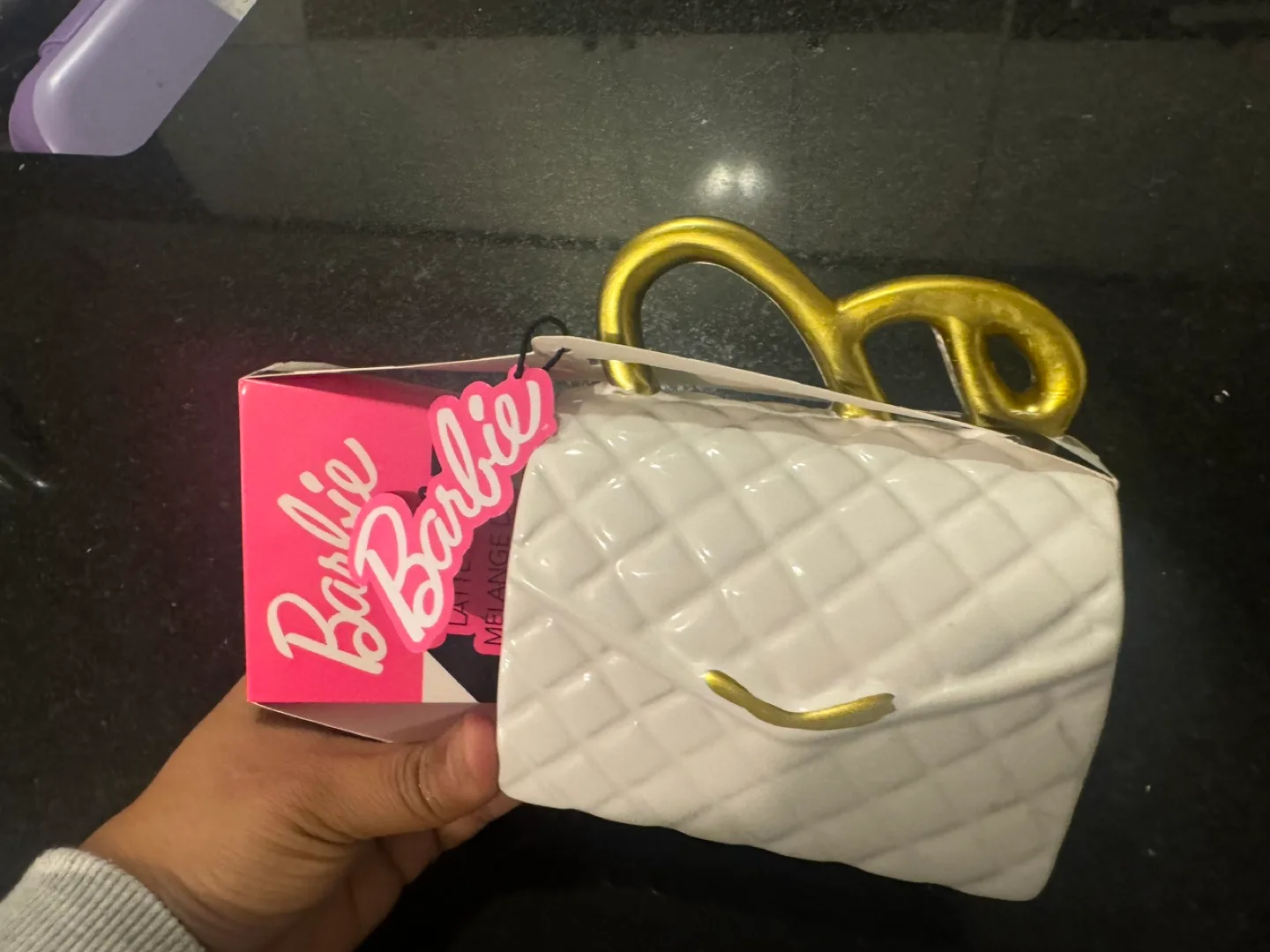 Barbie Handbag Mug with Cappuccino Latte Mix image indicator(4)