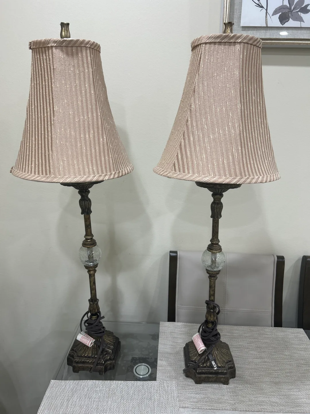 Pair of Elegant Table Lamps with Beige Shades image indicator(2)