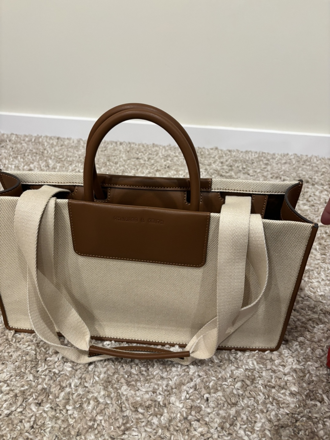 Charles & Keith Beige and Brown Tote Bag - photo 3