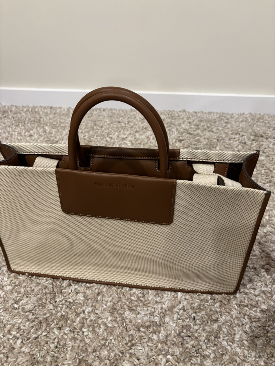 Charles & Keith Beige and Brown Tote Bag - photo 4