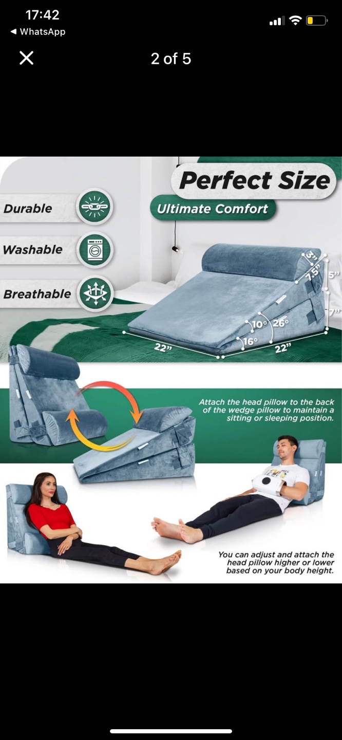 Lunix Adjustable 4pcs Wedge Pillow set - photo 5