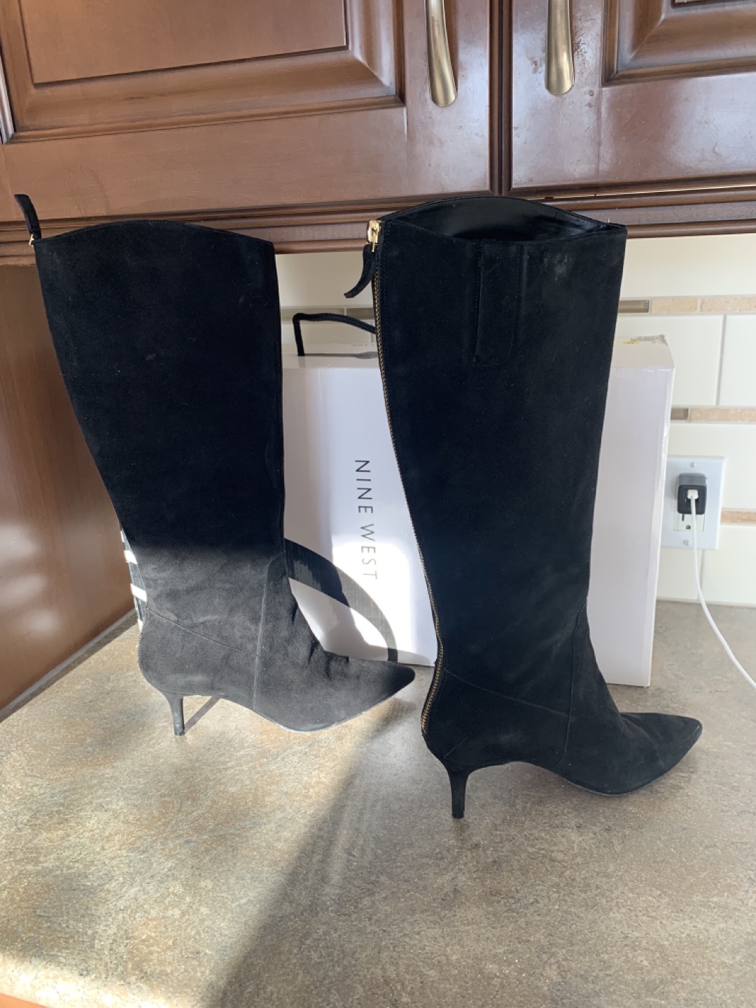 Nine West Black Suede Knee-High Boots - photo 2