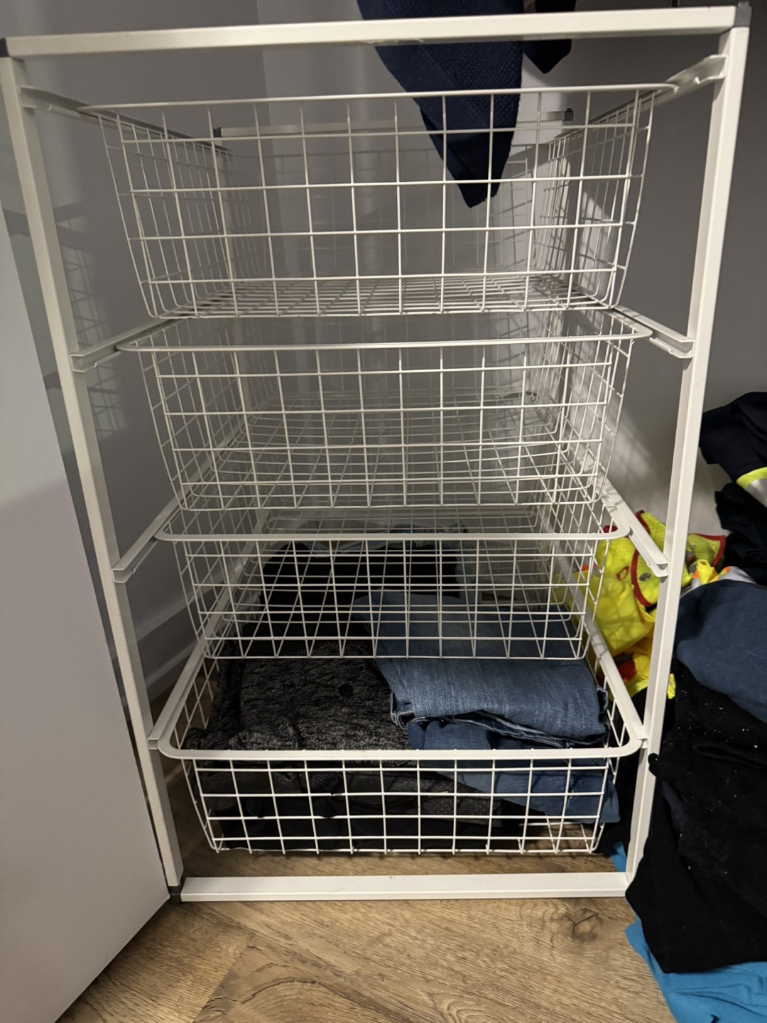 White Metal 4-Tier Drawer Organizer