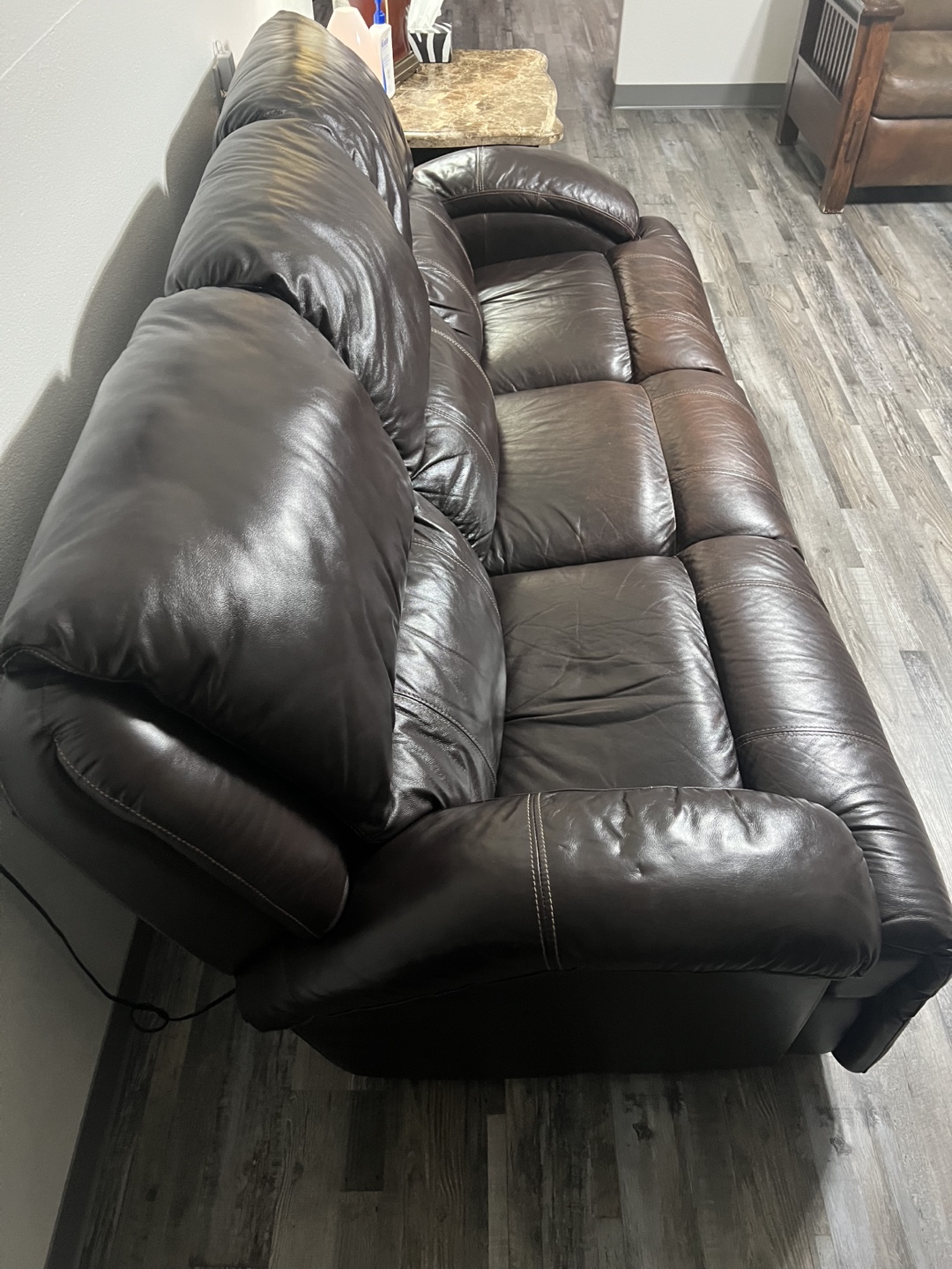 Brown Leather Recliner Set - photo 2
