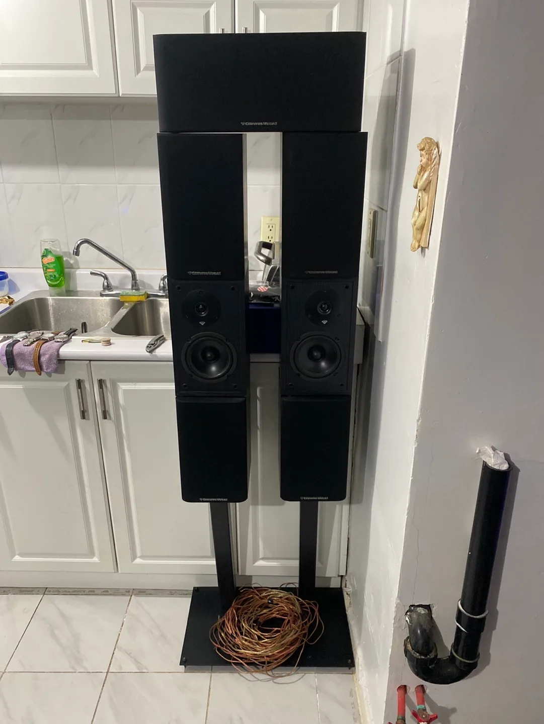 Cerwin-Vega LS-5 Speakers with Stands and Center Channel thumbnail