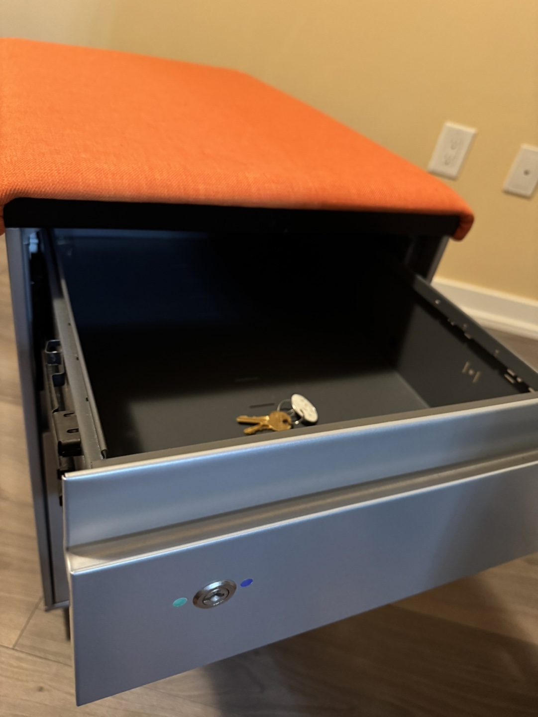 File Cabinet with Orange Cushion Top - photo 5