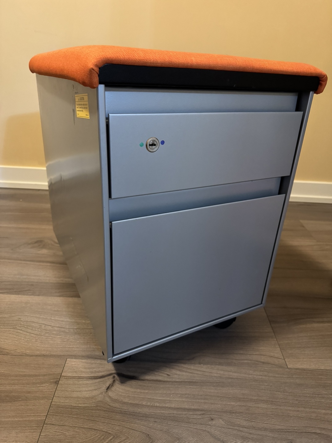 File Cabinet with Orange Cushion Top - photo 3