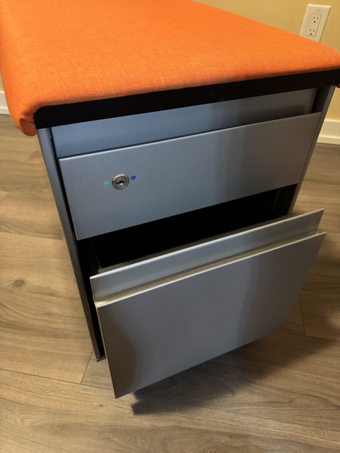File Cabinet with Orange Cushion Top - photo 4