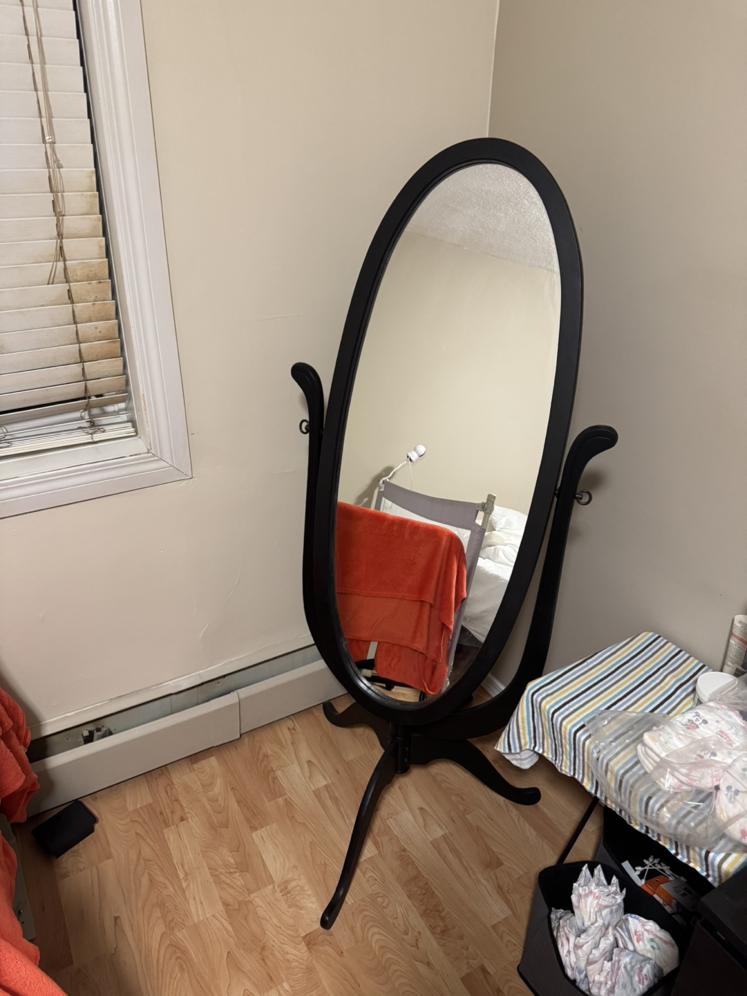 Black Freestanding Full-Length Mirror
