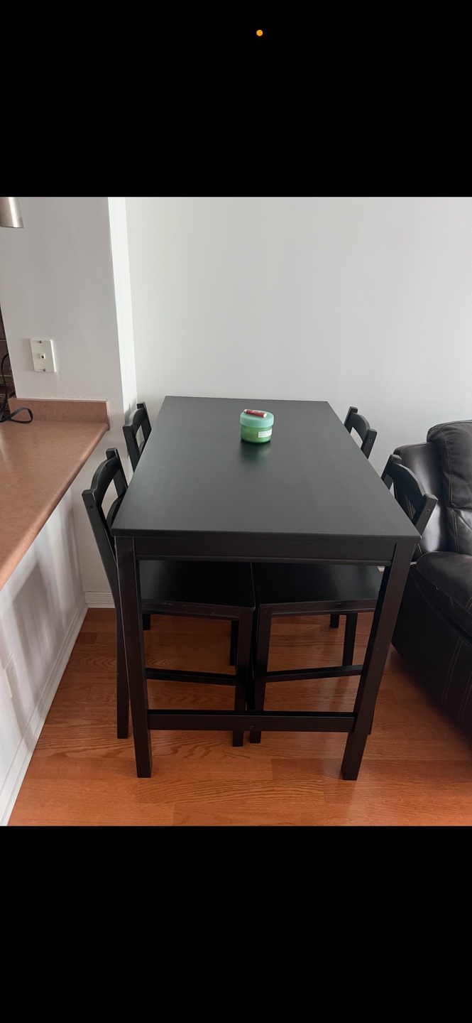 Black bar table and 4 bar stools - photo 2