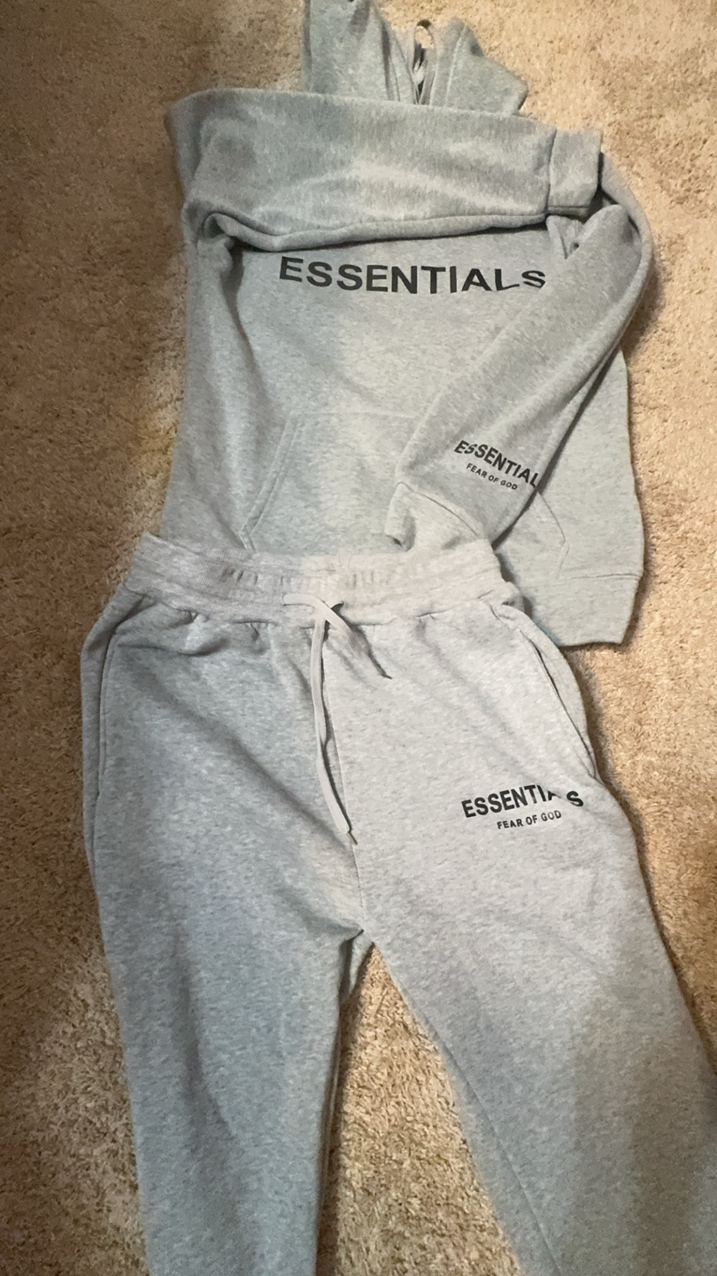 Fear of God Essentials Grey hoodie and joggers set