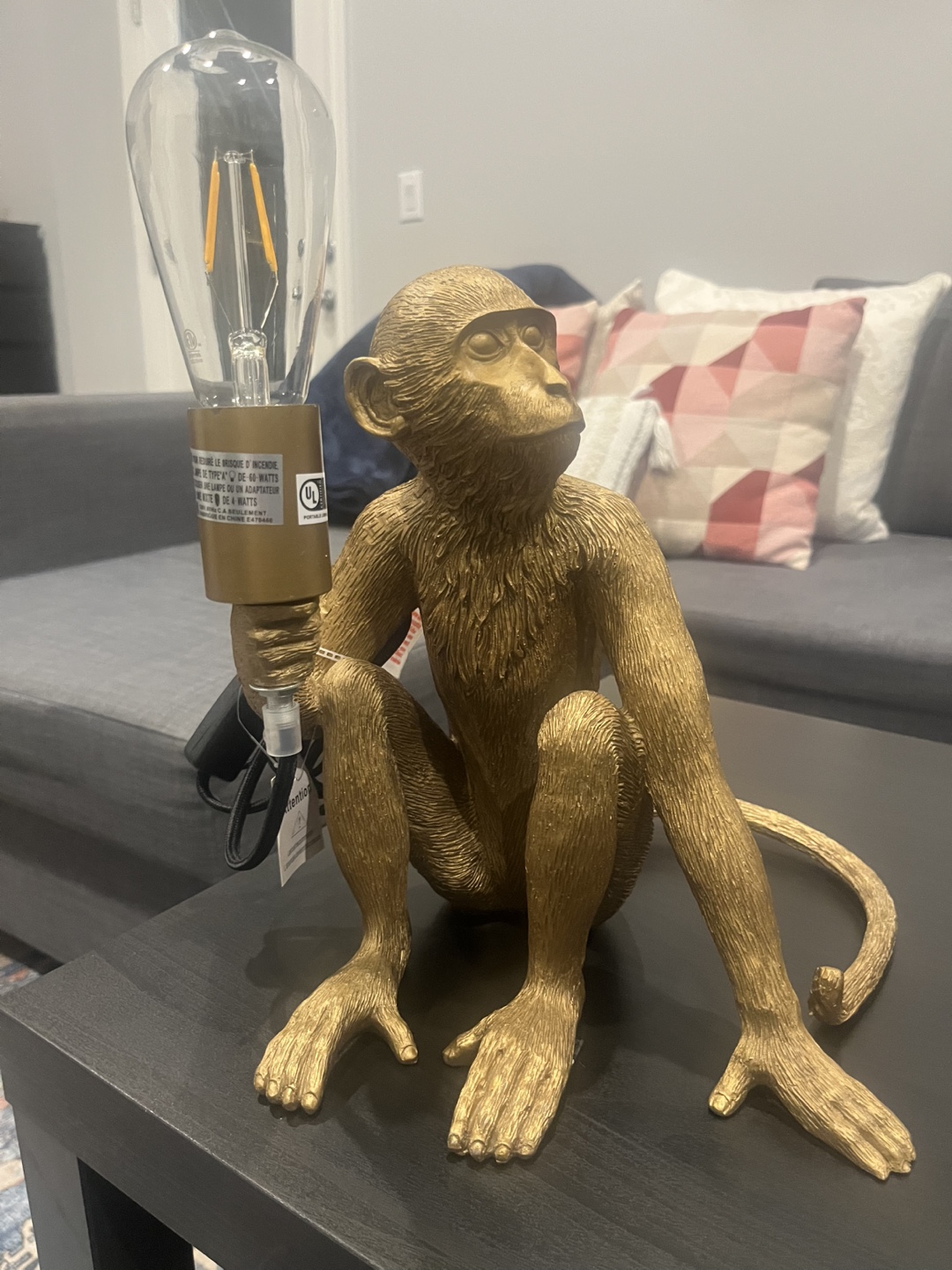 Gold Monkey Table Lamp