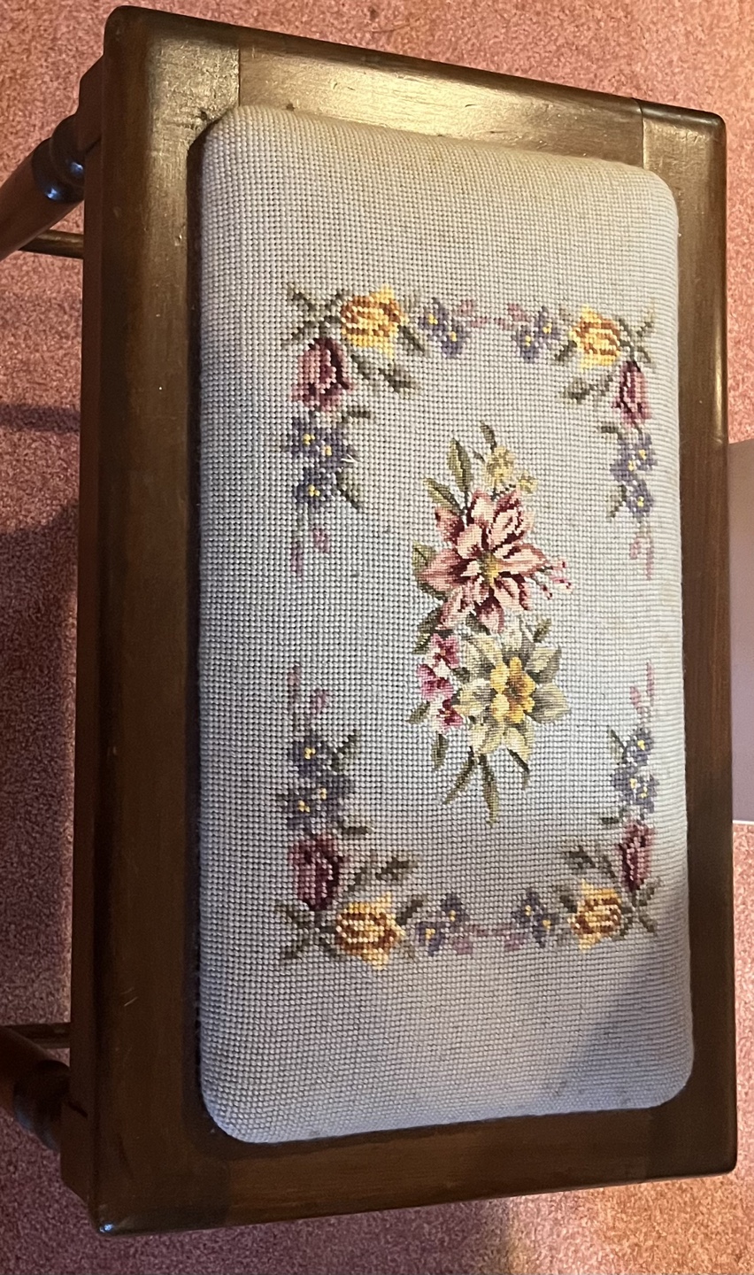 Vintage Upholstered Piano Bench
