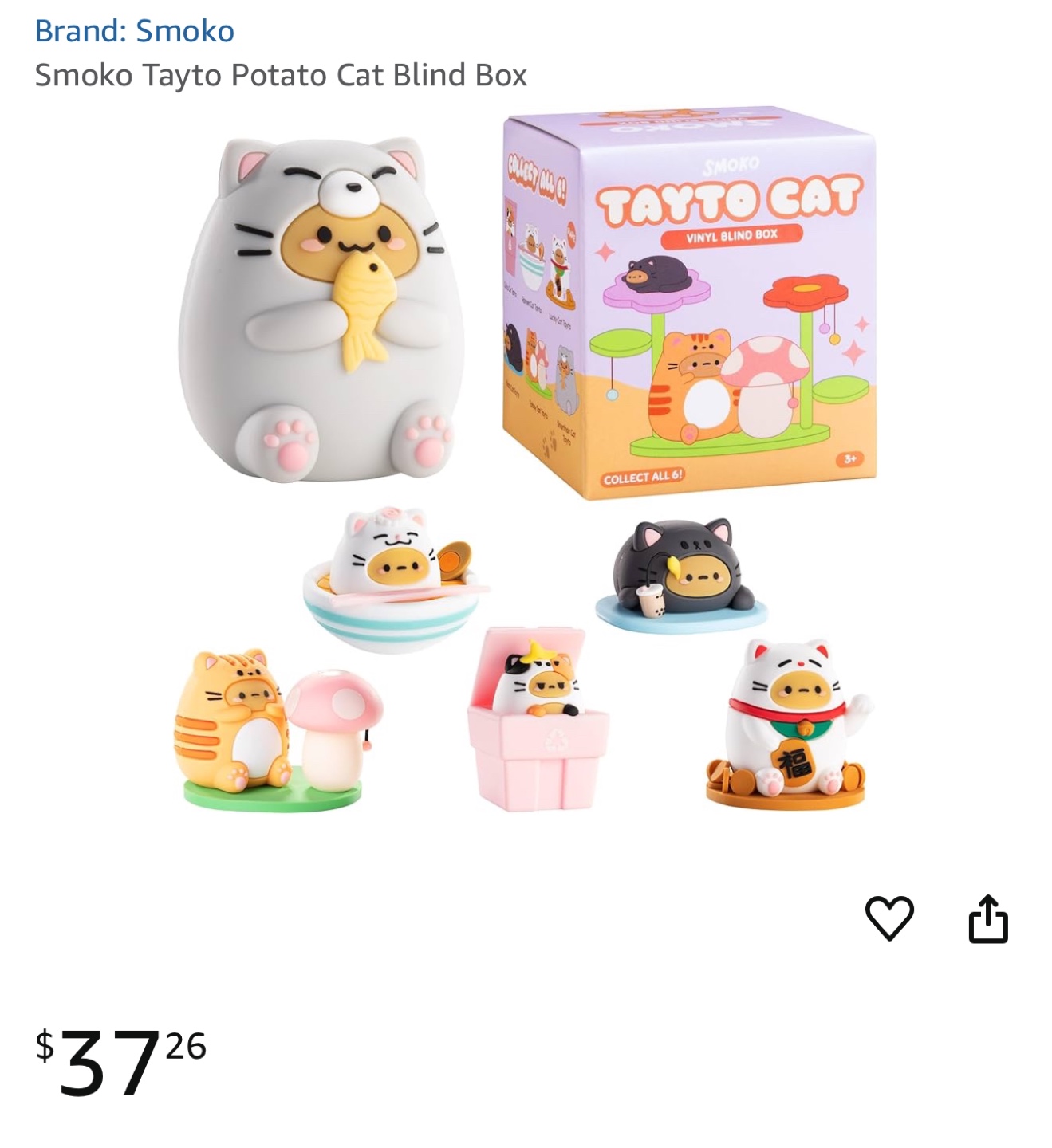 Smoko Tayto Potato Cat Blind Box Figure - photo 2