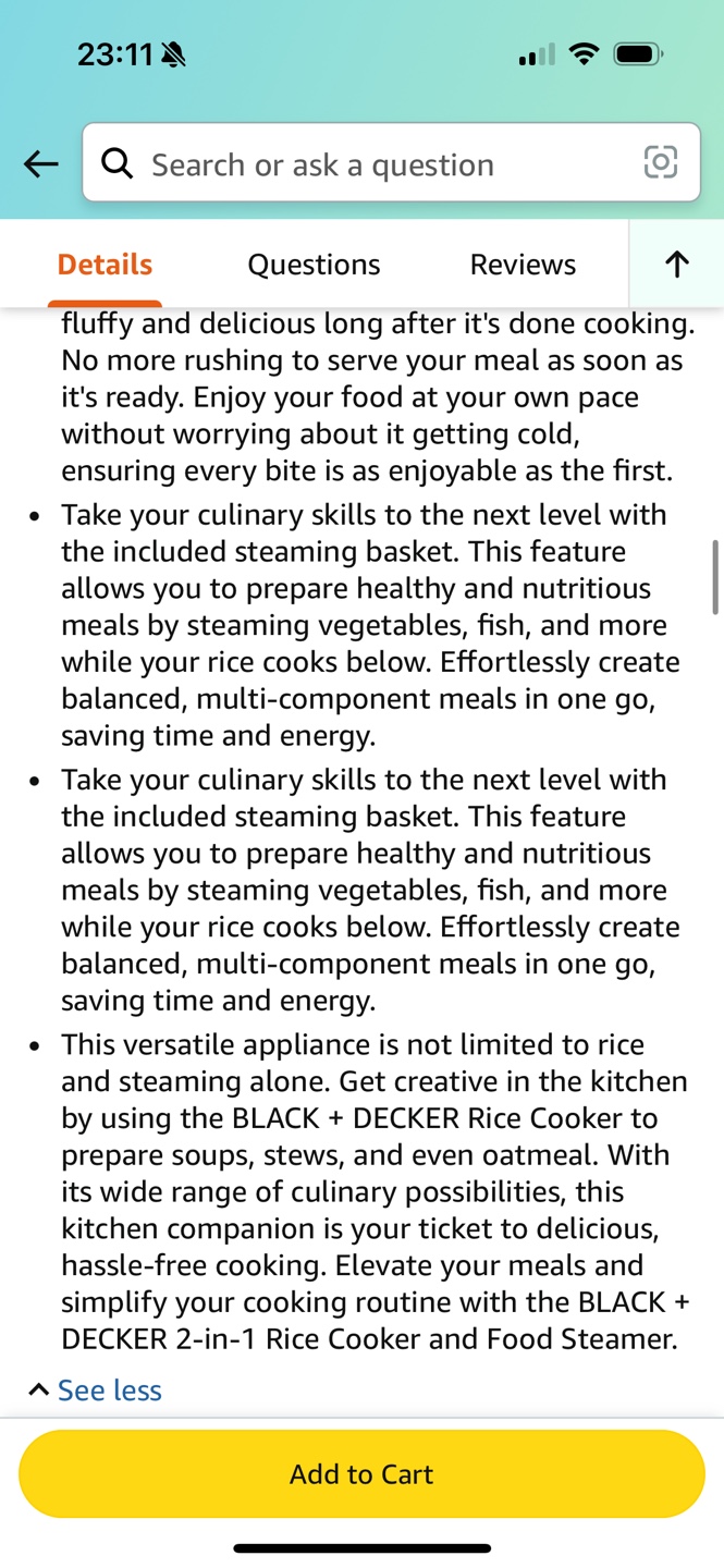 BLACK DECKER Rice Cooker & Steamer - photo 3