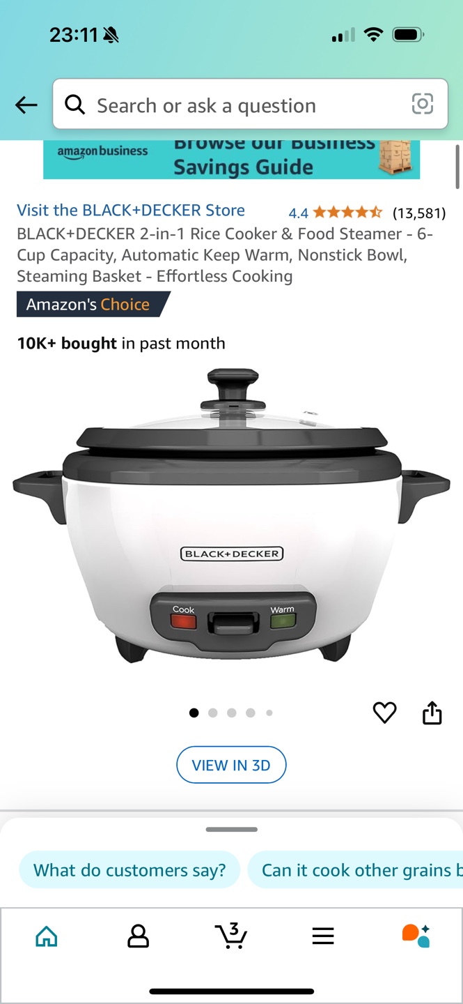 BLACK DECKER Rice Cooker & Steamer