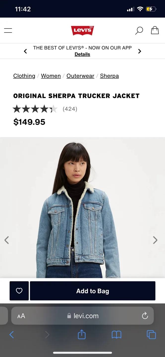Levi's Denim Sherpa Jacket thumbnail