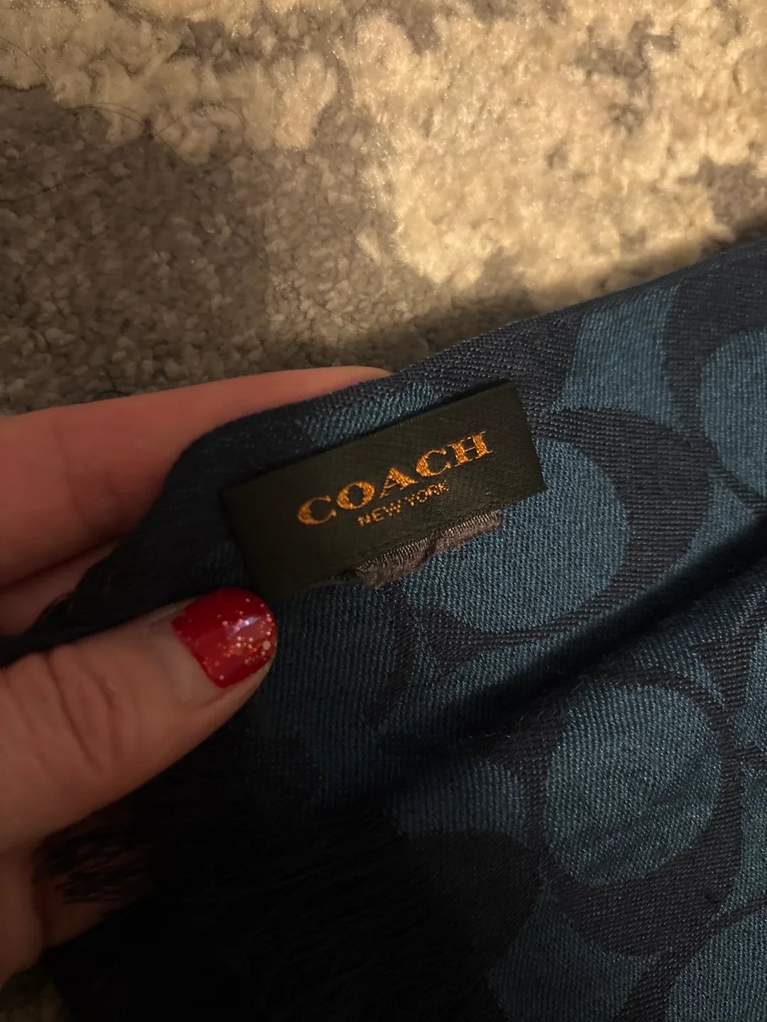 Coach Navy Blue Signature C Scarf image indicator(3)