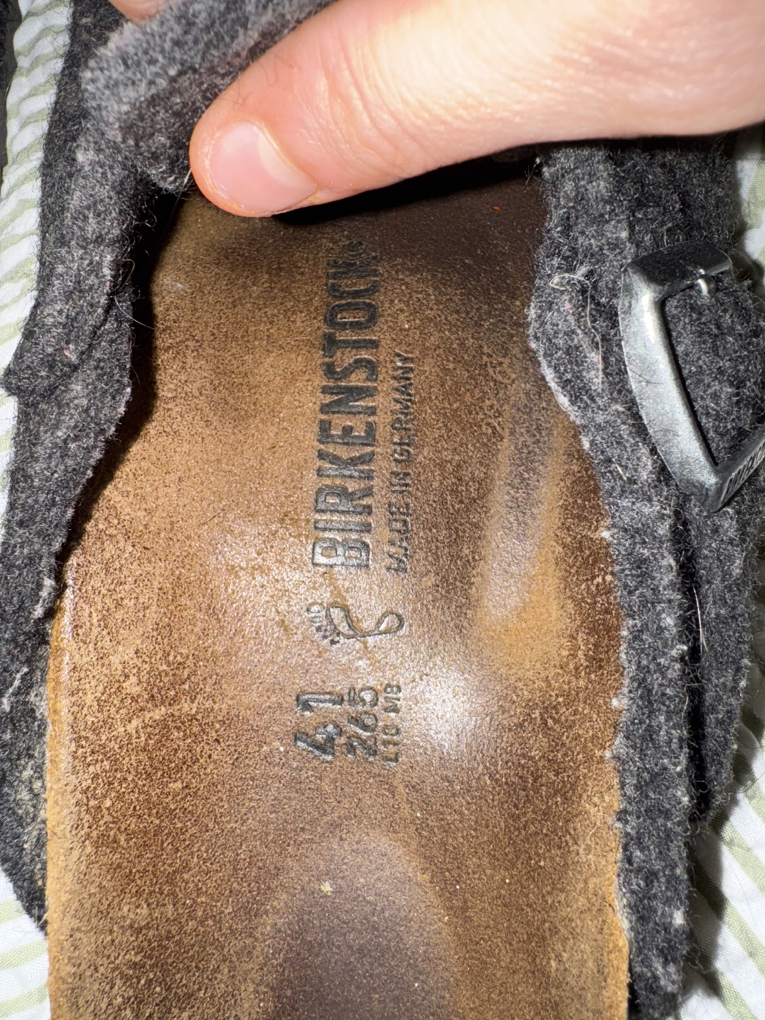 Birkenstock Unisex Dark Grey Wool Clogs Size 41 - photo 4