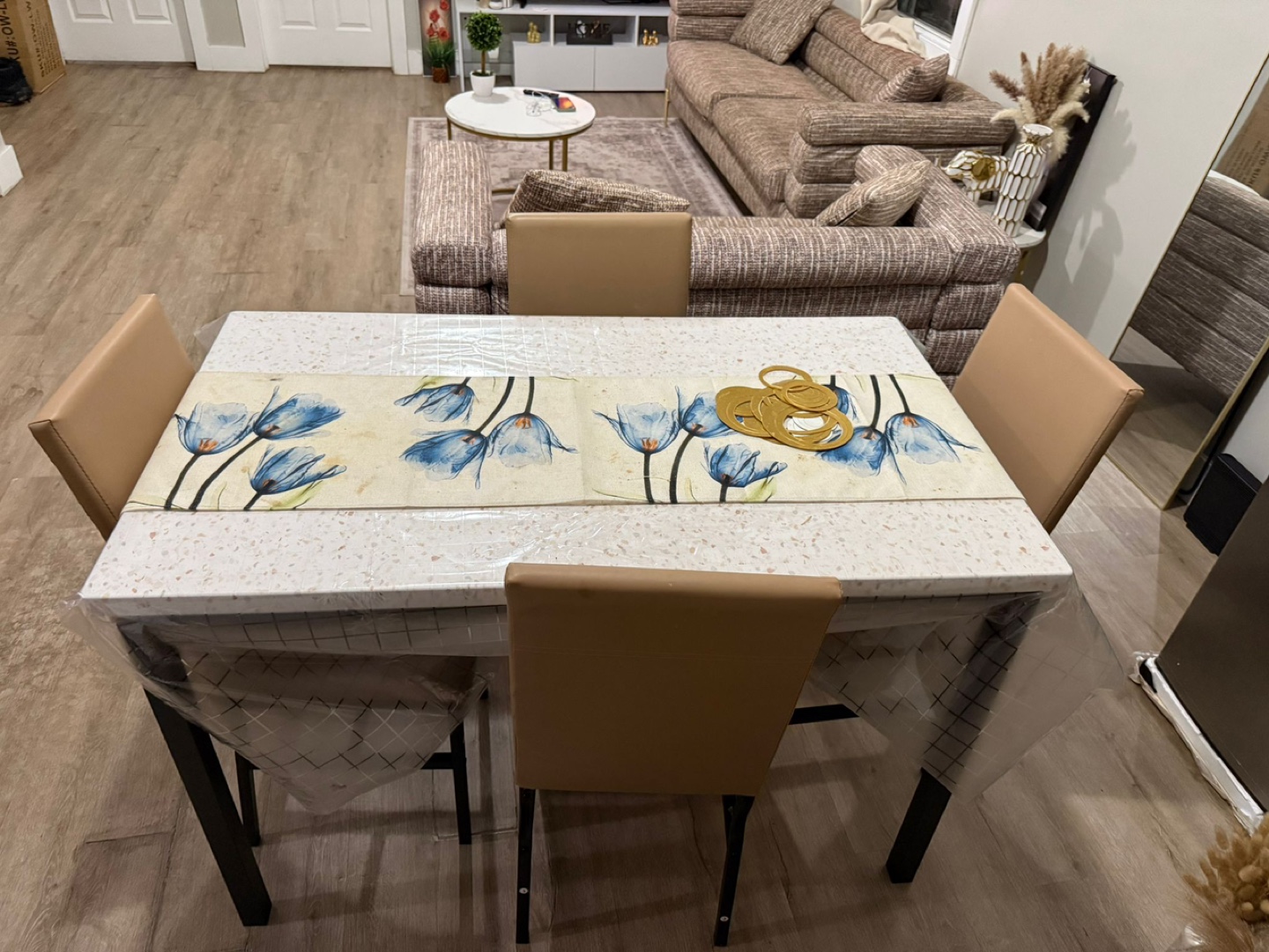 Dining Table Set with Four Chairs