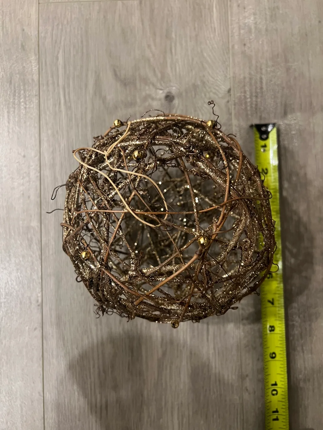 Large Gold Glitter Vine Ball Ornament image indicator(5)