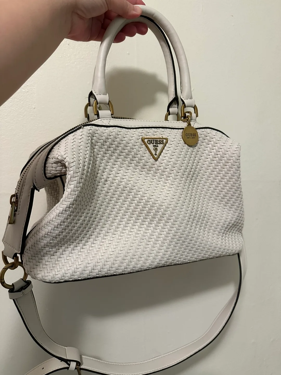 Guess woven handbag thumbnail