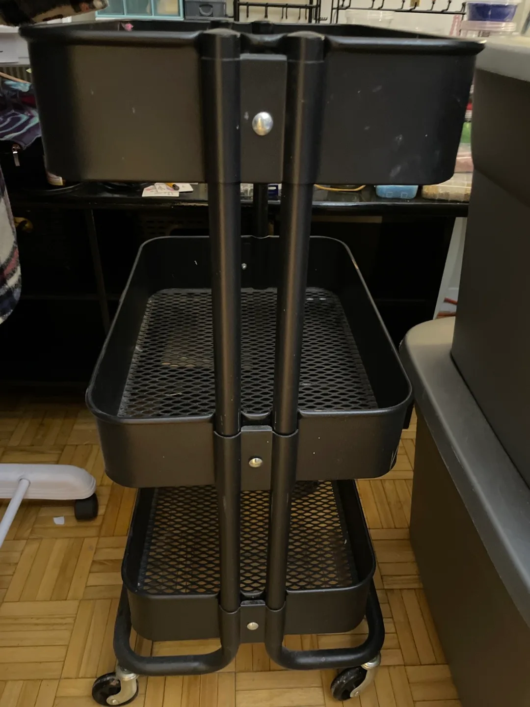 Black 3-Tier Rolling Cart image indicator(2)