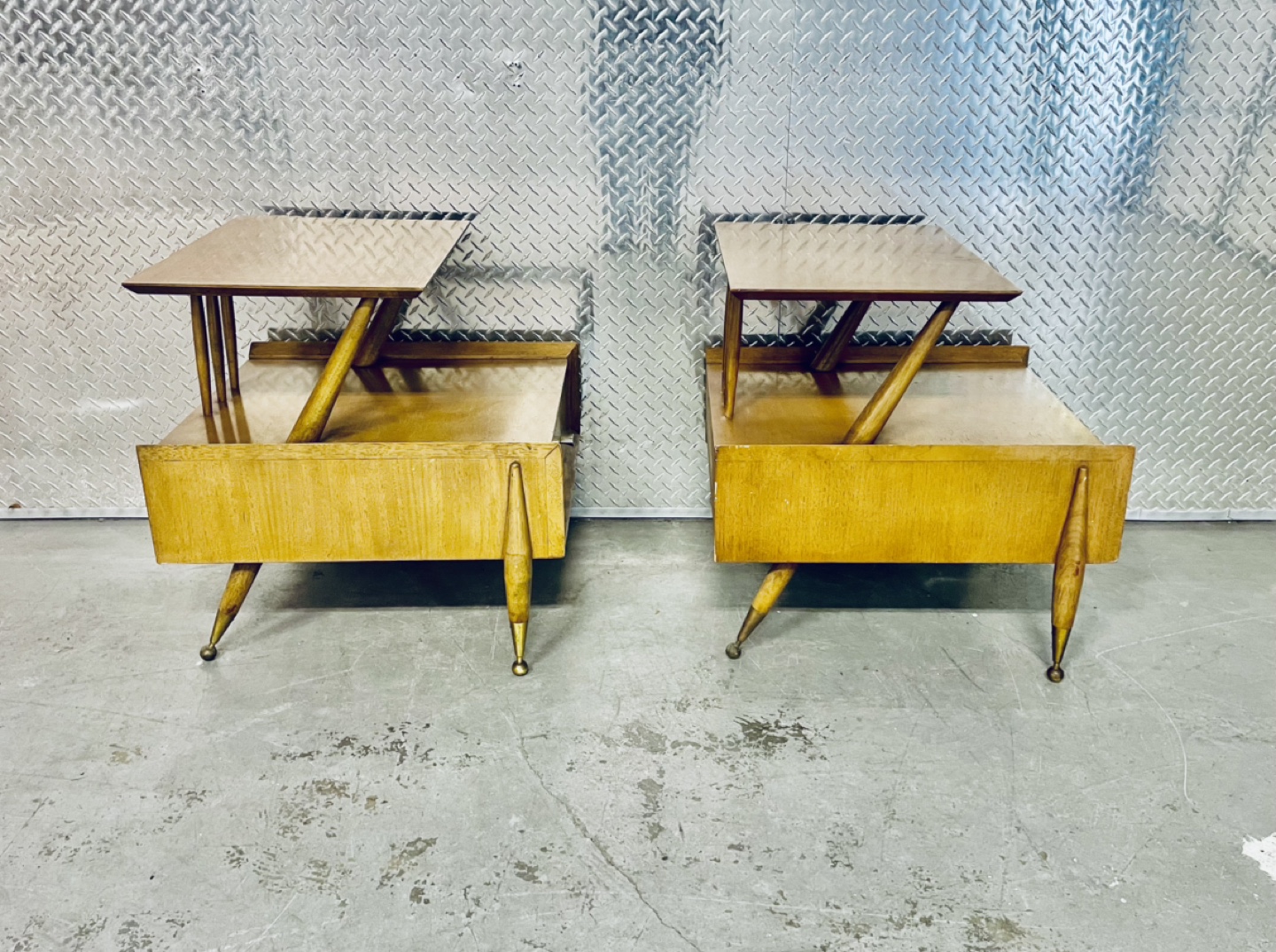 Vintage MCM Kent Coffey Designed “Auburn” Two-Tier Nightstands - photo 3