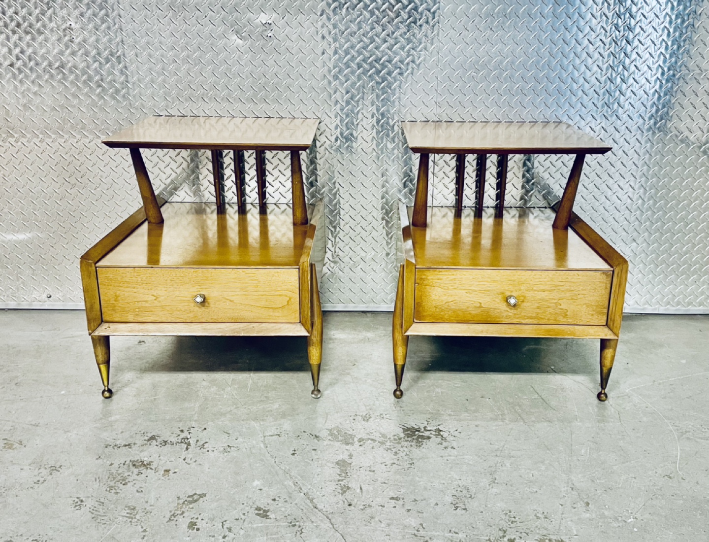 Vintage MCM Kent Coffey Designed “Auburn” Two-Tier Nightstands - photo 2