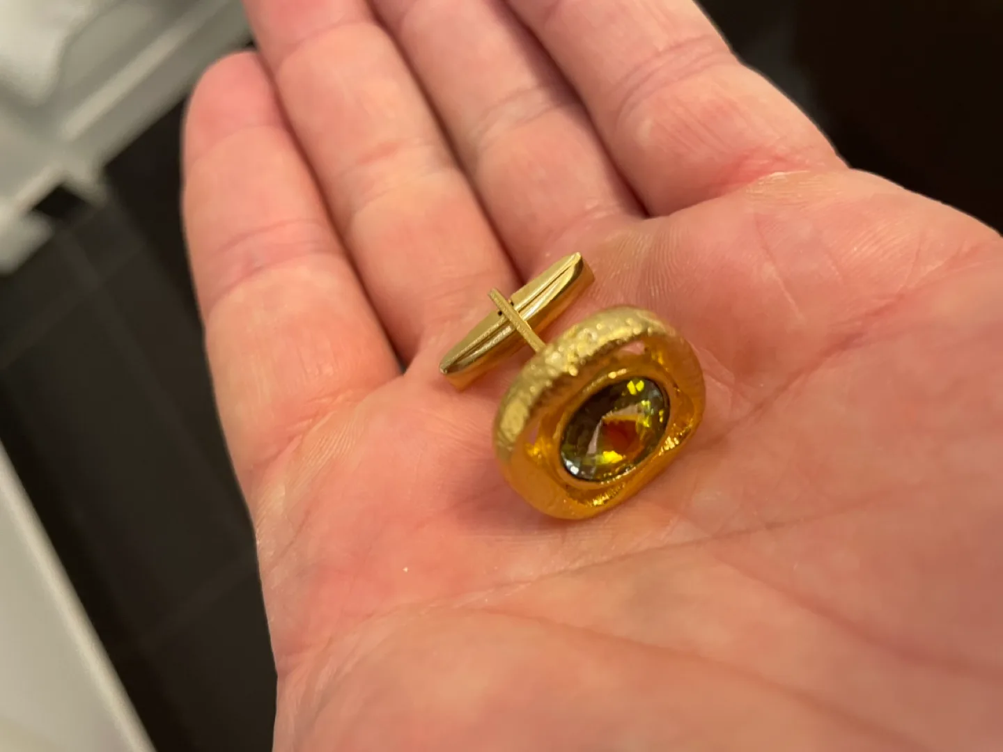 Gold Cufflinks with Yellow Gemstones image indicator(2)