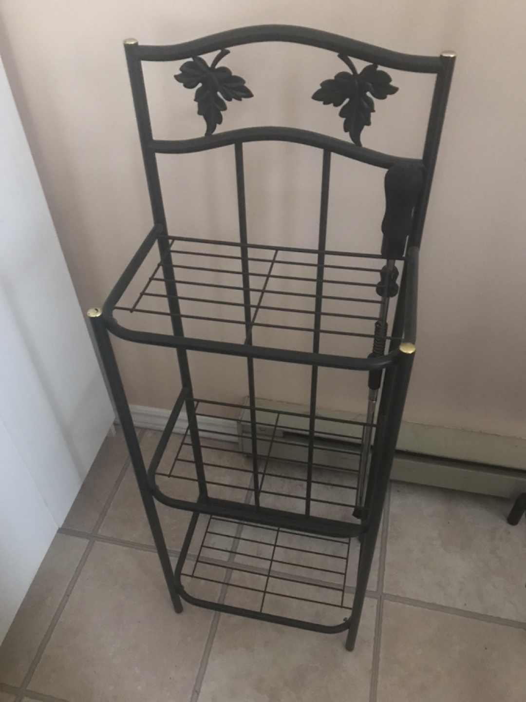 3-Tier Green Metal Shelf