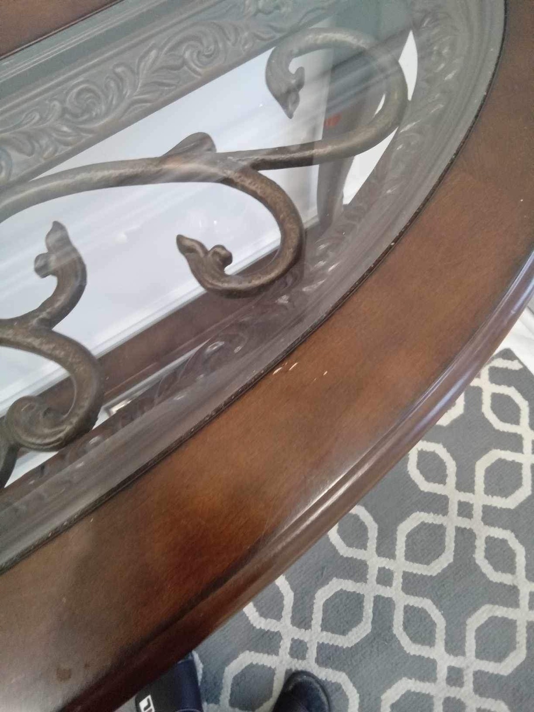 Half-moon Console Table with Glass Top - photo 4