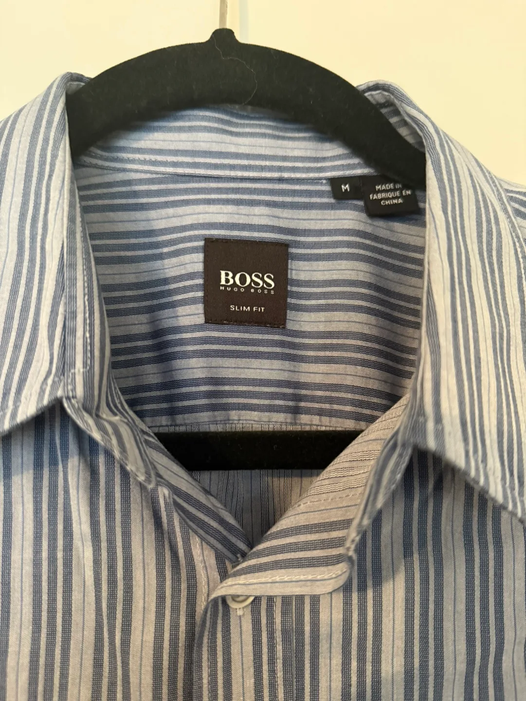 Hugo Boss Men's Slim Fit Blue Striped Dress Shirt - Size M image indicator(3)