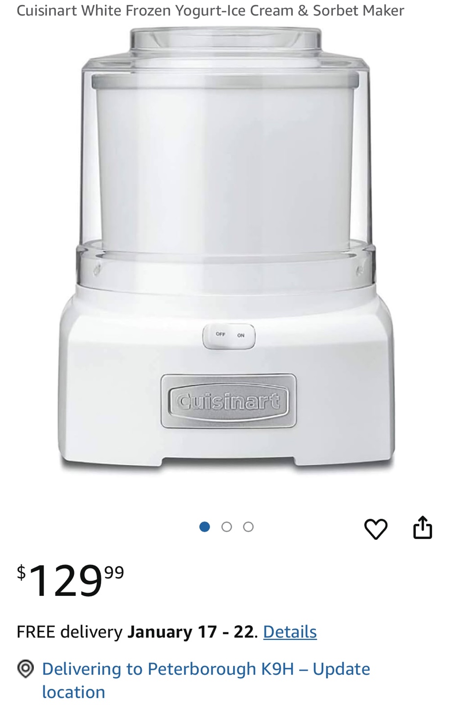 Cuisinart Frozen Yogurt-Ice Cream & Sorbet Maker