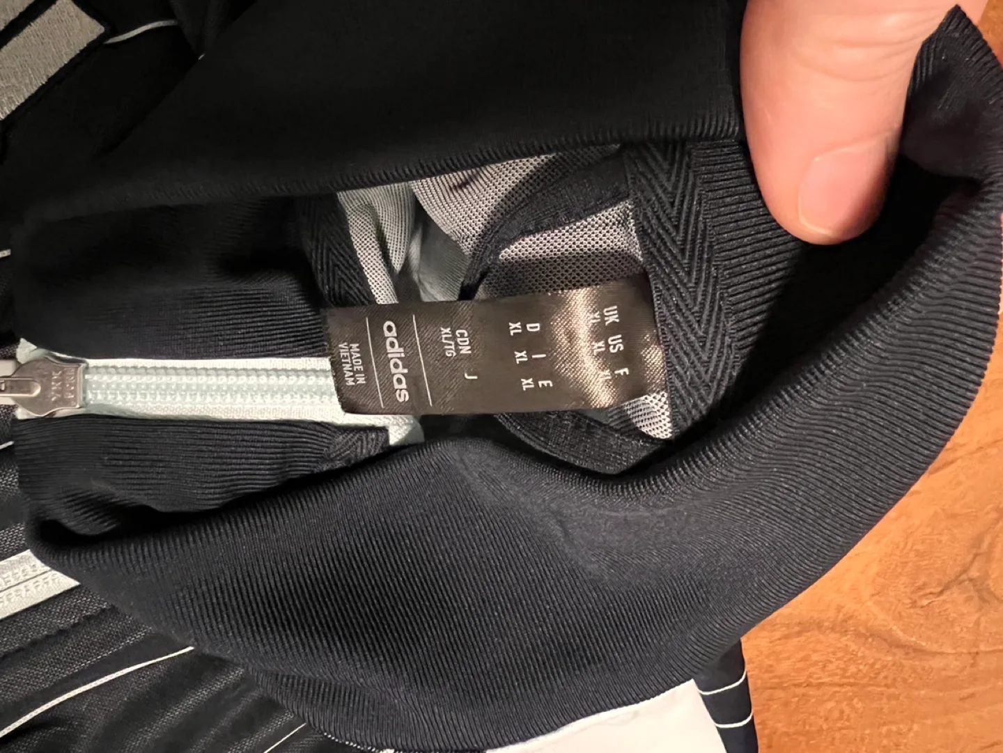 Adidas Men's Black Pinstripe Track Jacket - Size XL image indicator(3)