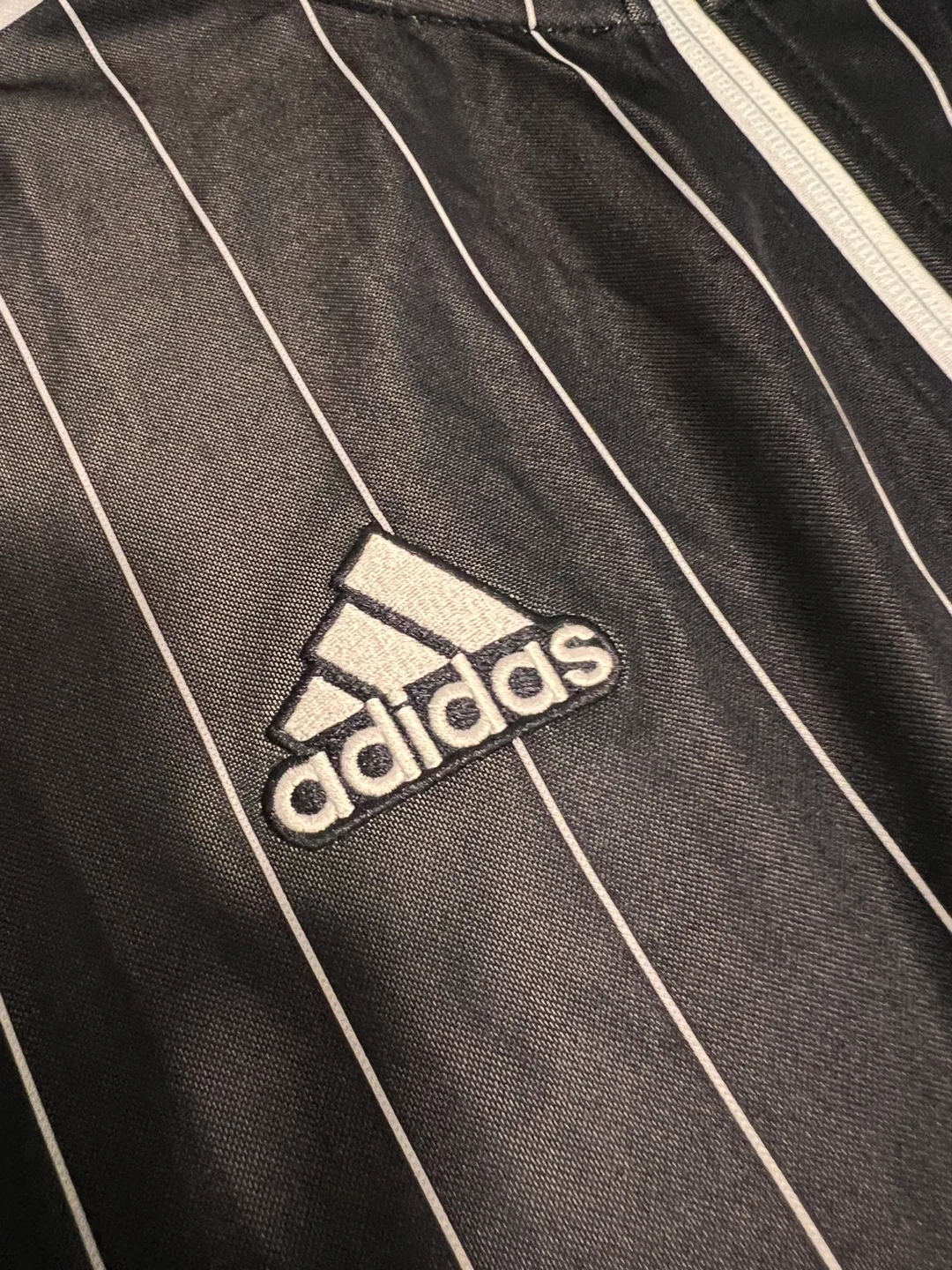 Adidas Men's Black Pinstripe Track Jacket - Size XL image indicator(2)