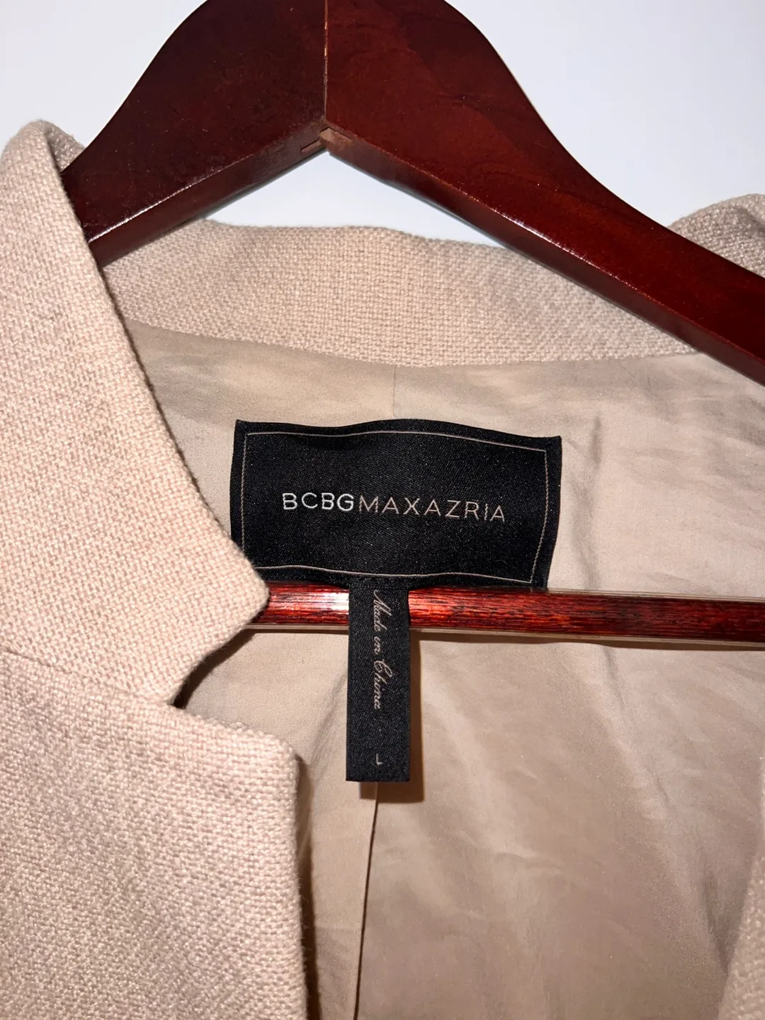 BCBGMAXAZRIA Beige Blazer, Size Large image indicator(3)