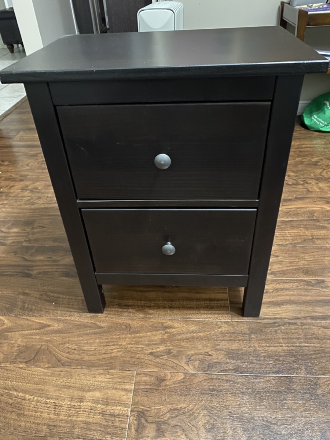 IKEA MALM Two-Drawer Nightstand - Black-Brown