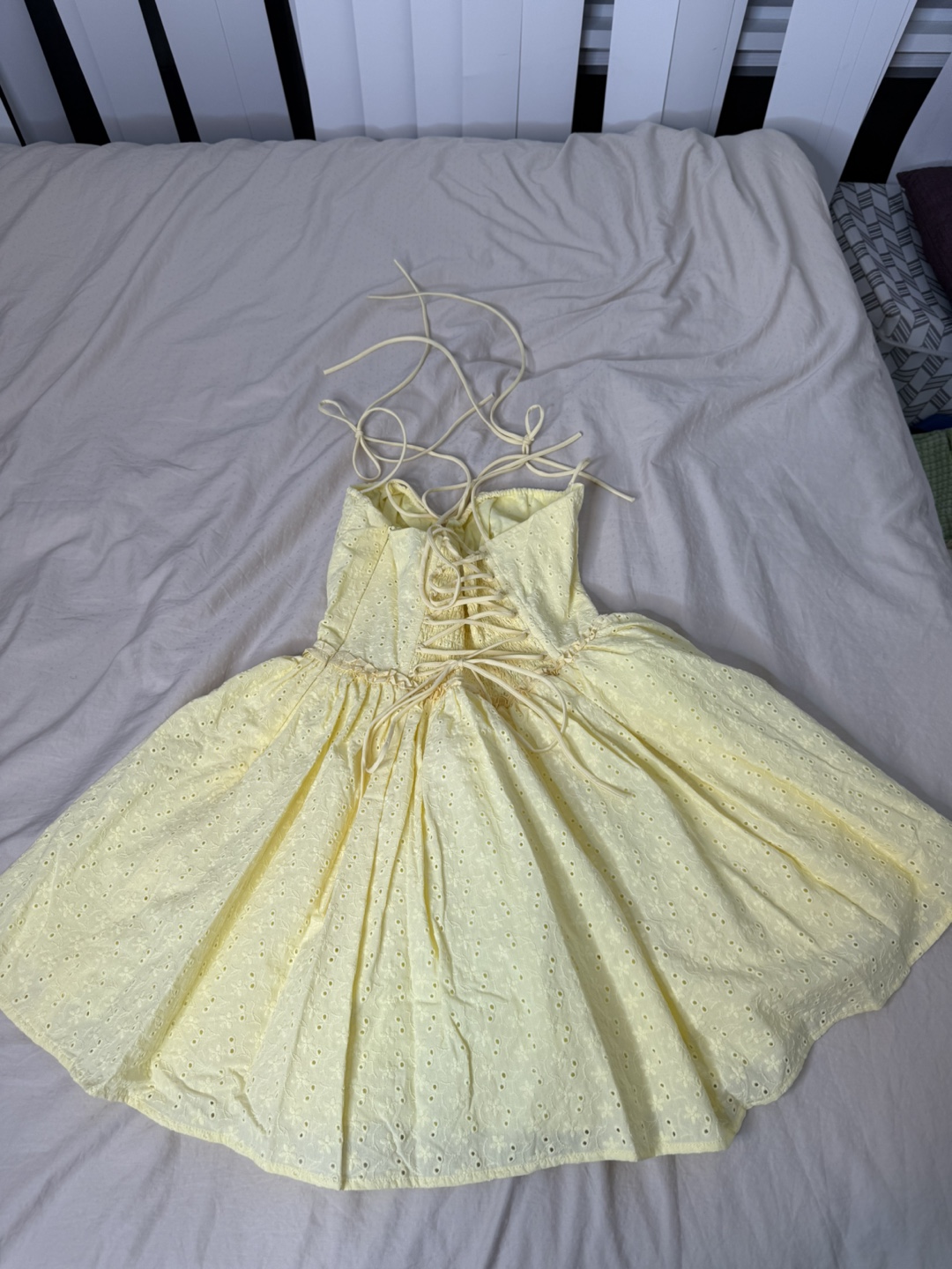 BABYBOO FASHION Yellow Eyelet Corset Dress - photo 2