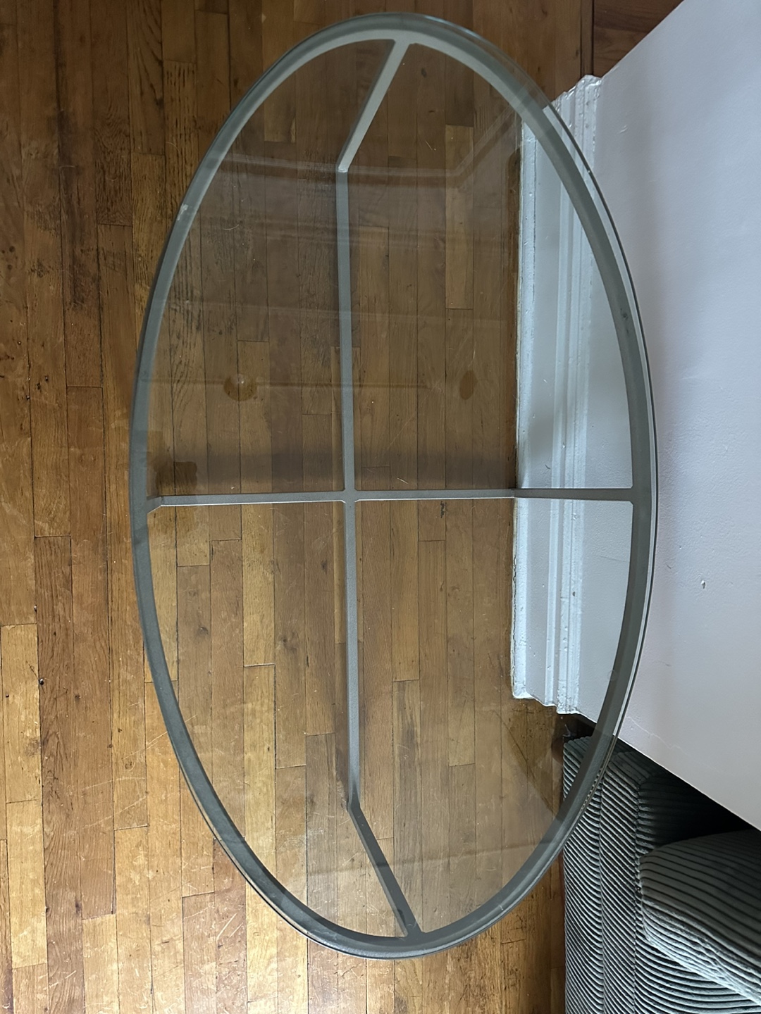 Oval Glass Top Coffee Table with Metal Frame - photo 5
