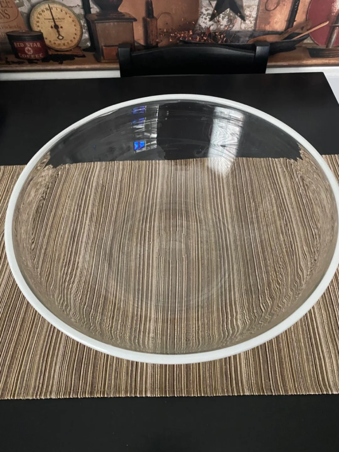 Large Heavy Glass Serving/Mixing  Bowl! image indicator(2)