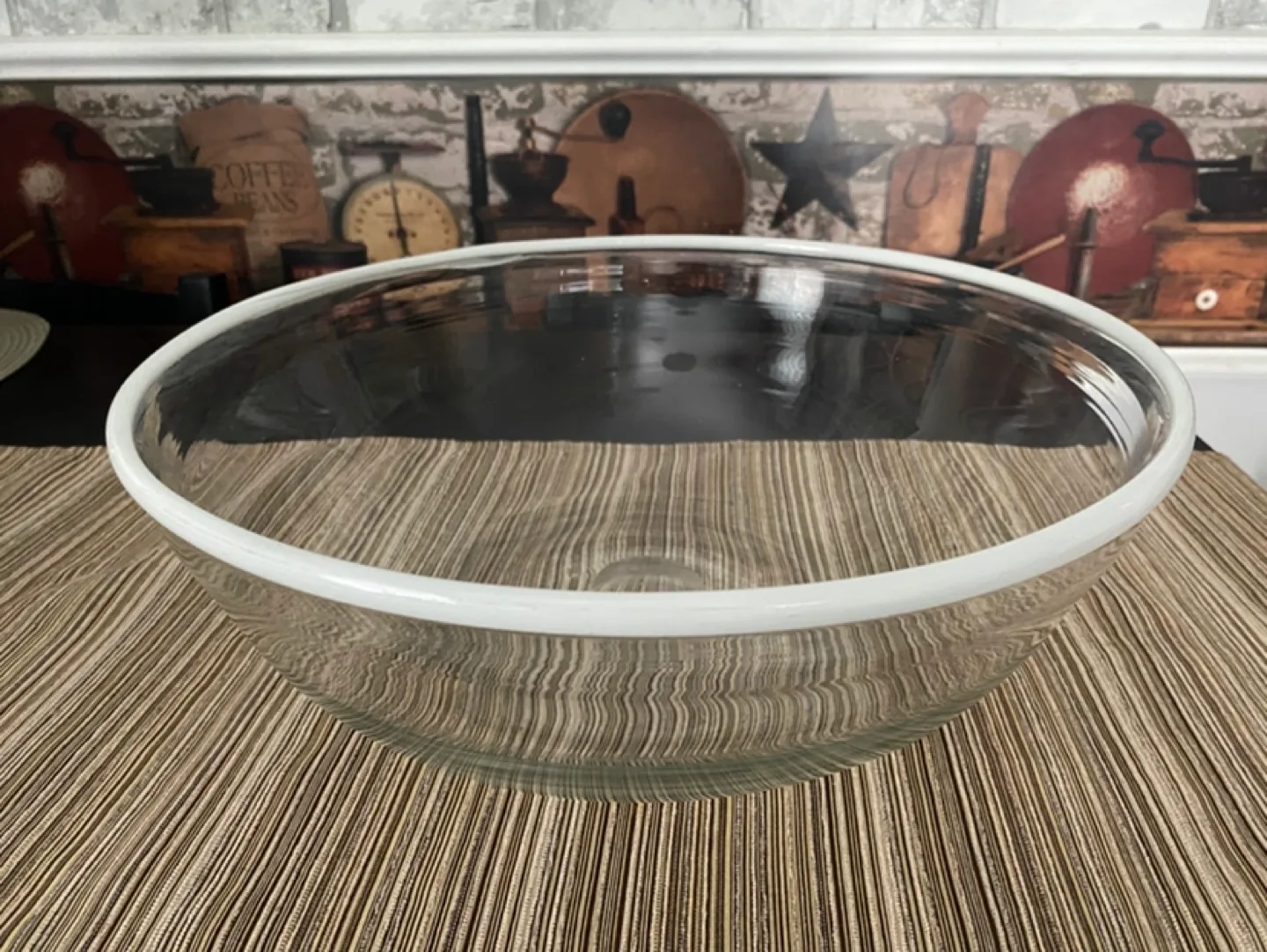 Large Heavy Glass Serving/Mixing  Bowl! image indicator(3)