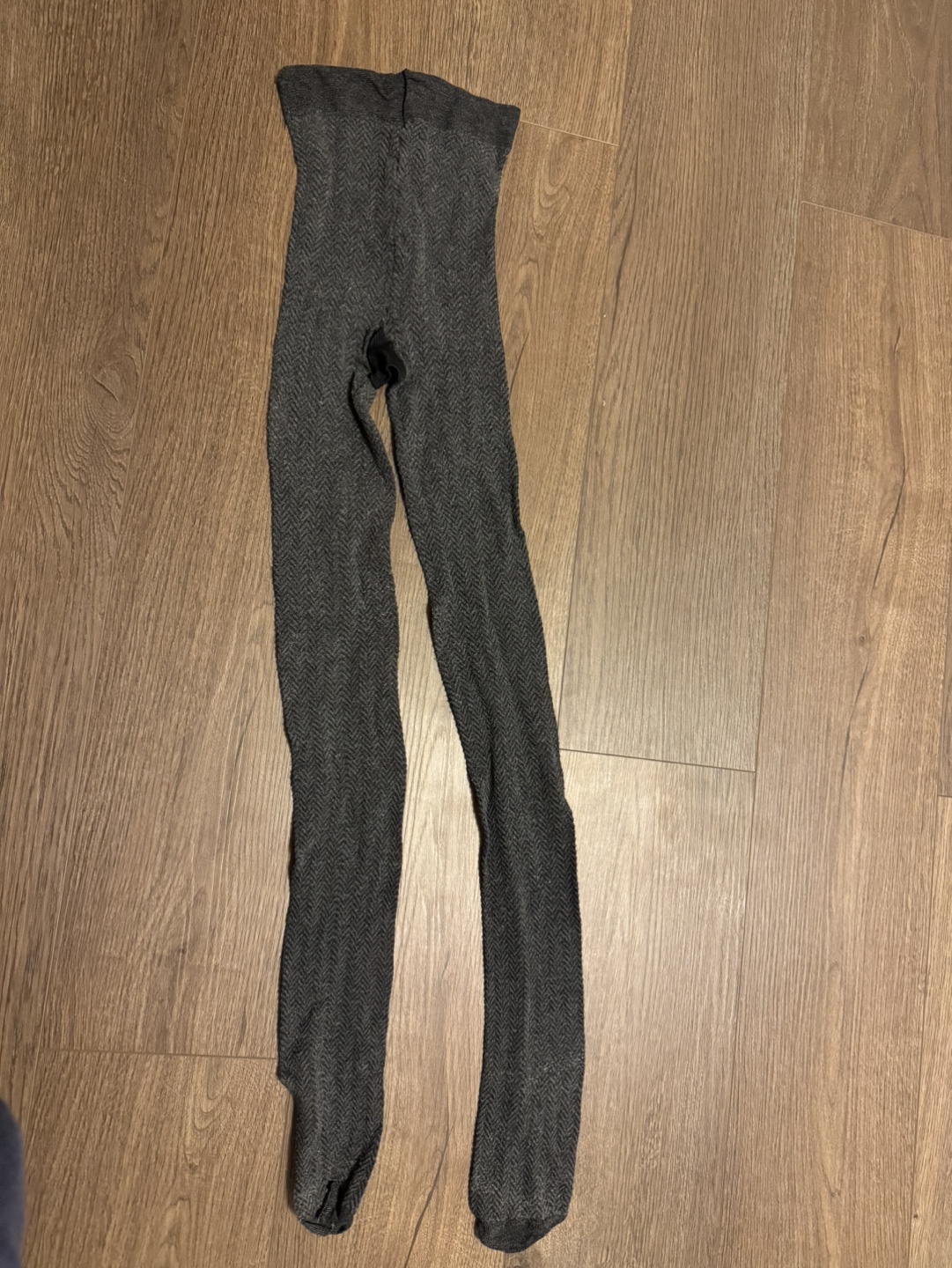 Grey Herringbone Pattern Tights