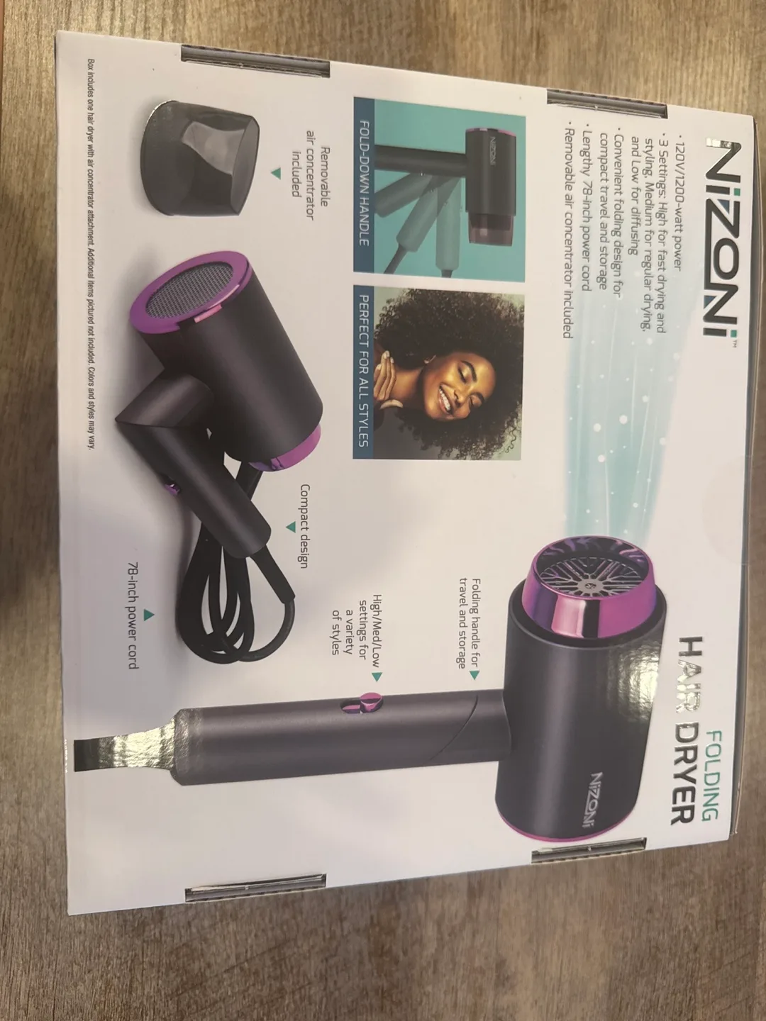 Nizoni Folding Hair Dryer - Compact Travel Hair Dryer 🧡 image indicator(2)