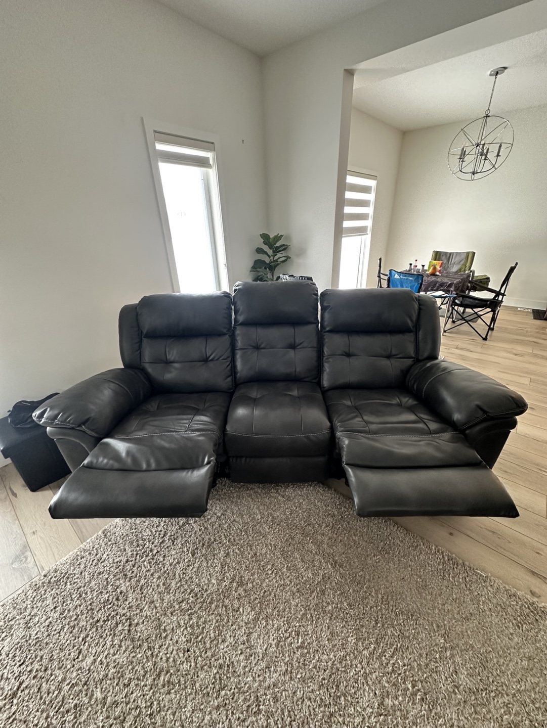 Reclining Leather Sofa - photo 2