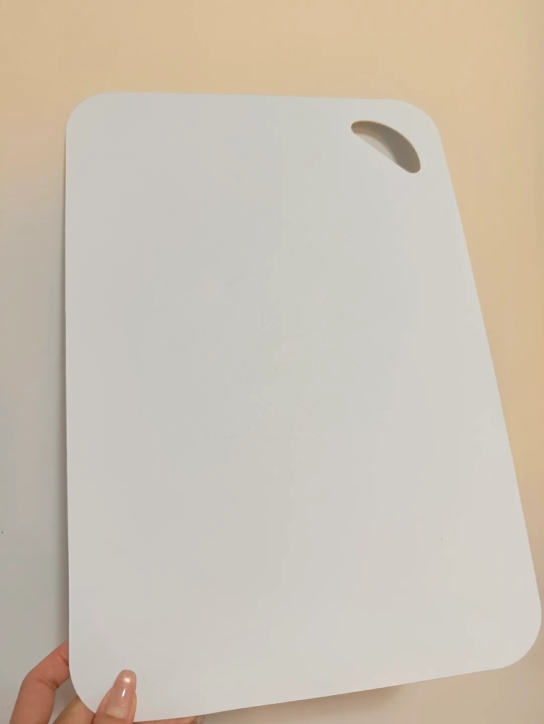 White Plastic Cutting Board with Handle thumbnail