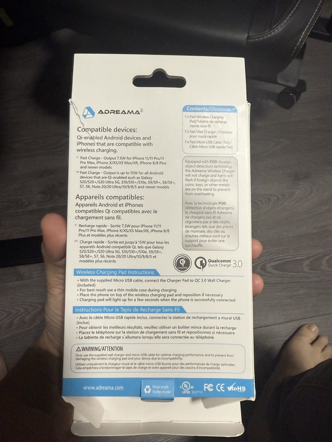 Adreamas 15W Fast Wireless Charging Pad & Fast Wall Charger - photo 3
